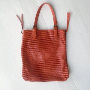 Gerard Darel Women's Perforated Leather Over The Shoulder Tote Handbag Brown